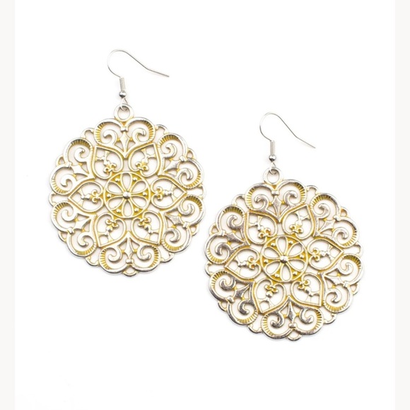 MANDALA Effect - yellow earrings NWT - Picture 2 of 3